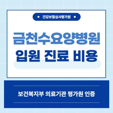 금천수요양병원 입원 비용