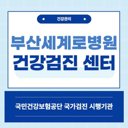 부산세계로병원 건강검진 센터 비용