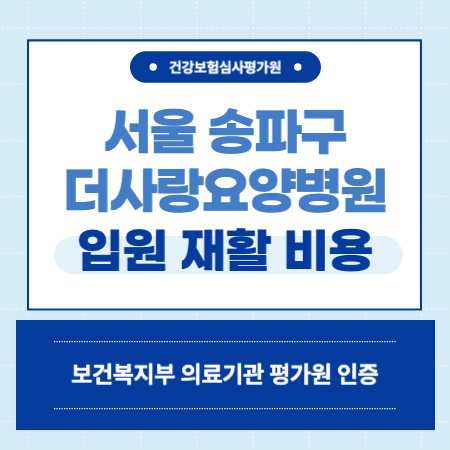 서울 송파구 더사랑요양병원 입원 비용