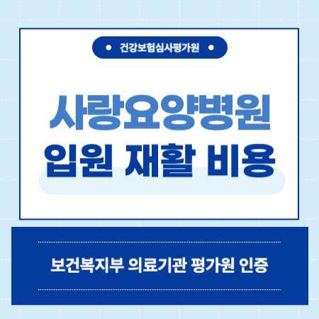 서울시 서대문구 사랑요양병원 입원 비용