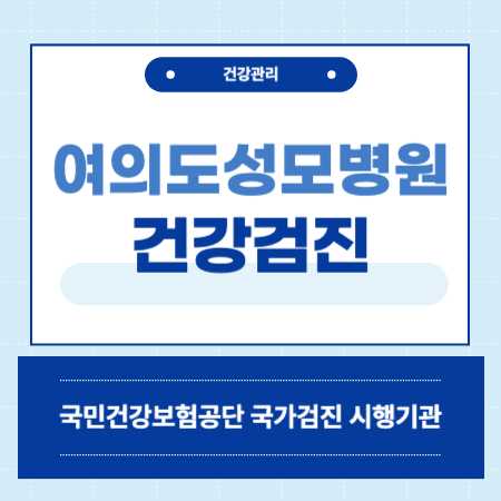 서울 영등포구 여의도성모병원 건강검진 센터 비용
