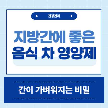 지방간에 좋은 음식 차 영양제