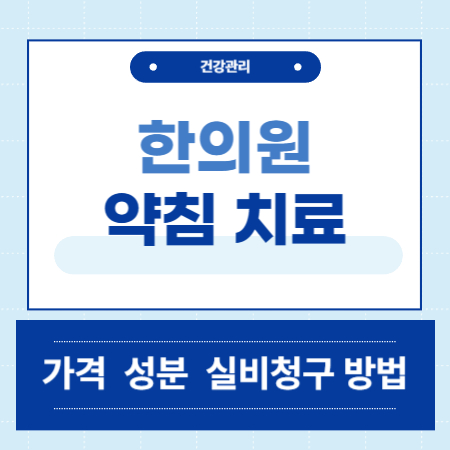 한의원 약침 치료 가격 성분 실비청구방법